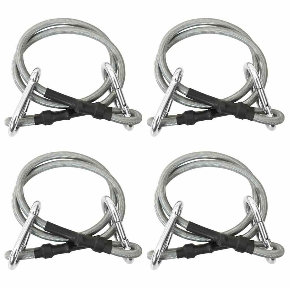 vidaXL Touwen met karabijnhaak 4 st rubber vidaXL Touwen met karabijnhaak 4 st rubber afbeelding 1