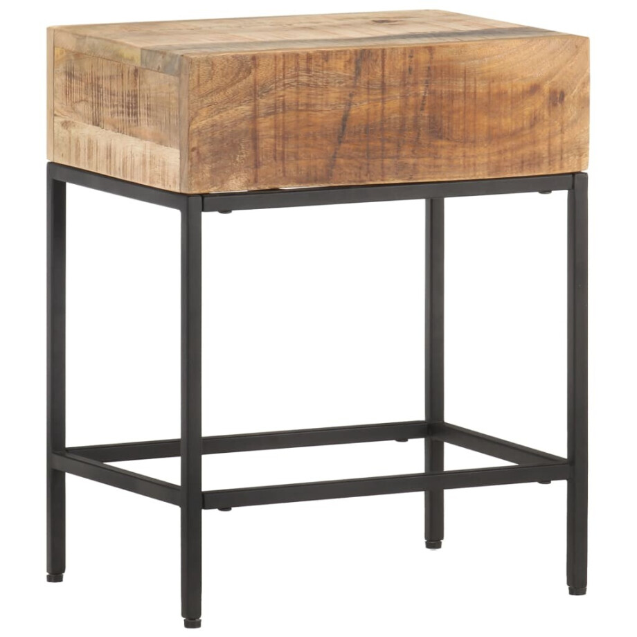 vidaXL Bijzettafel 40x30x50 cm massief ruw mangohout afbeelding 1
