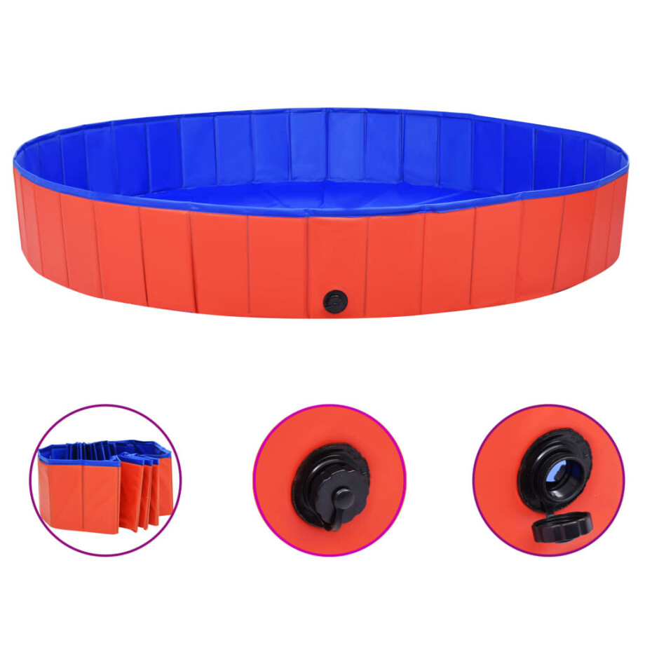 vidaXL Hondenzwembad inklapbaar 200x30 cm PVC rood vidaXL Hondenzwembad inklapbaar 200x30 cm PVC rood afbeelding 1