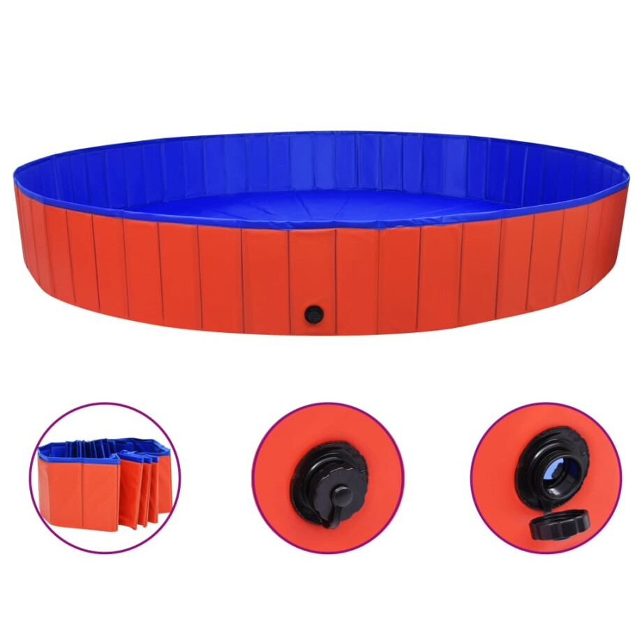 vidaXL Hondenzwembad inklapbaar 300x40 cm PVC rood vidaXL Hondenzwembad inklapbaar 300x40 cm PVC rood afbeelding 1