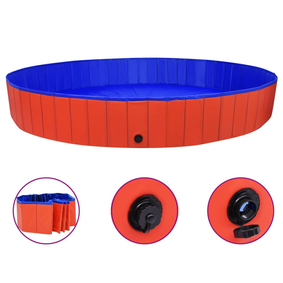 vidaXL Hondenzwembad inklapbaar 300x40 cm PVC rood afbeelding 