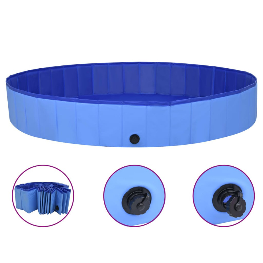 vidaXL Hondenzwembad inklapbaar 200x30 cm PVC blauw afbeelding 
