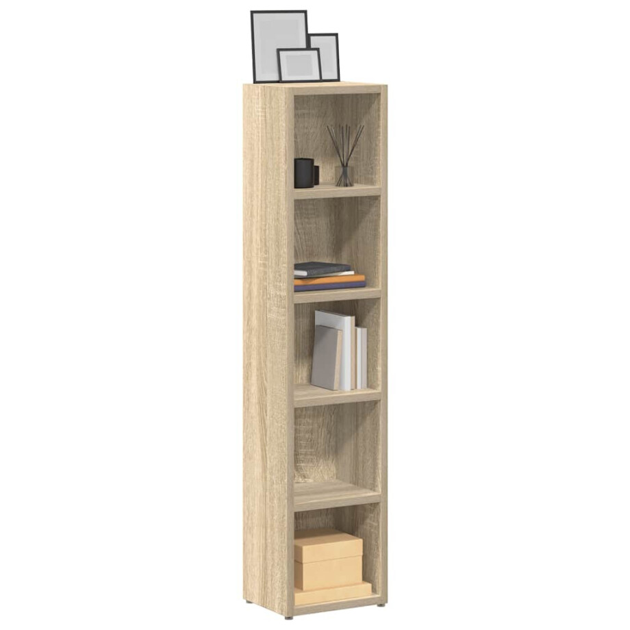 vidaXL Cd-kasten 2 st 21x16x93,5 spaanplaat sonoma eikenkleurig afbeelding 1