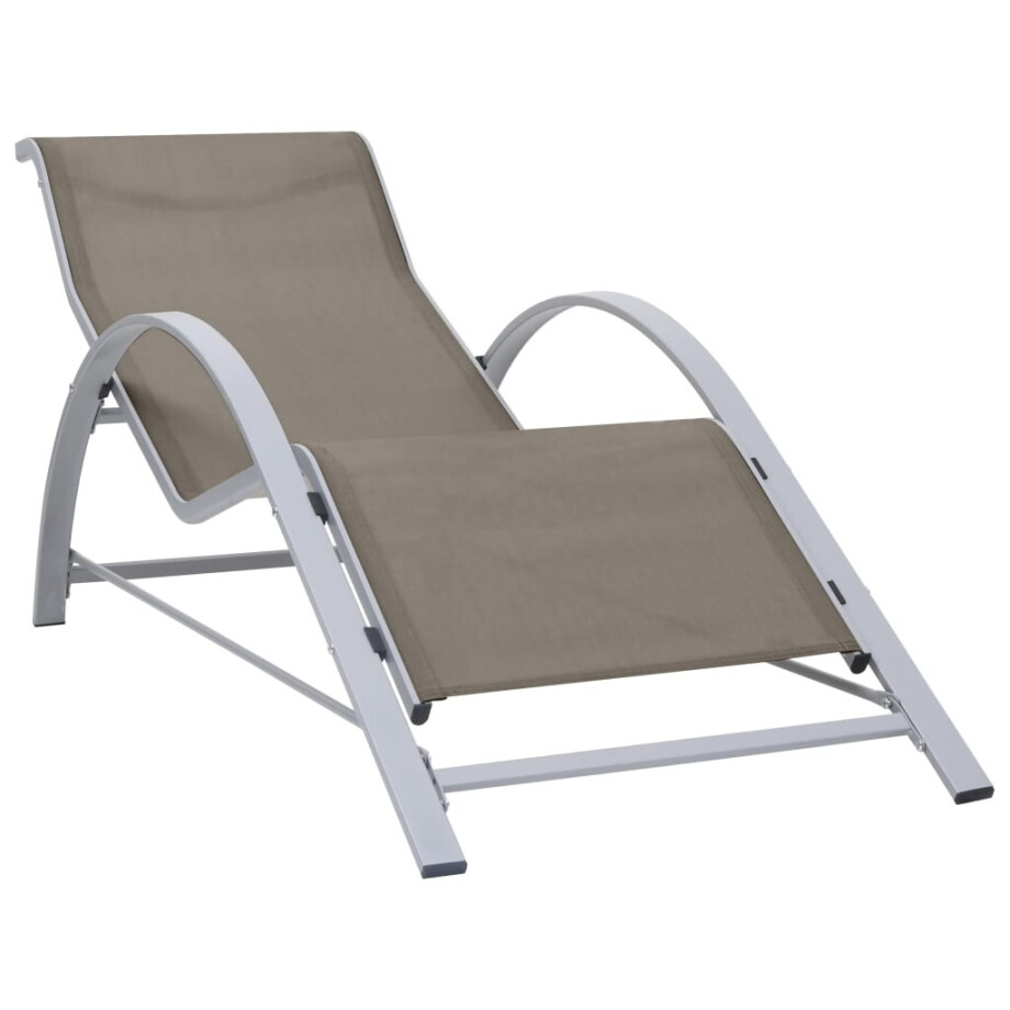 vidaXL Ligbed textileen en aluminium taupe vidaXL Ligbed textileen en aluminium taupe afbeelding 1