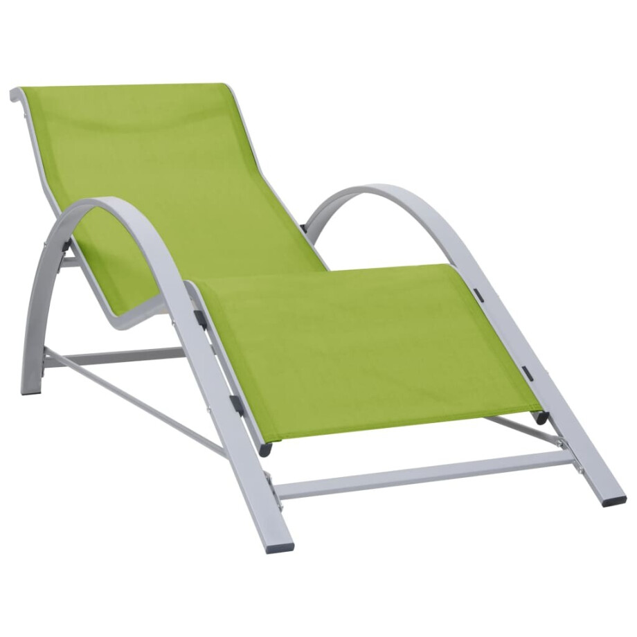 vidaXL Ligbed textileen en aluminium groen afbeelding 1