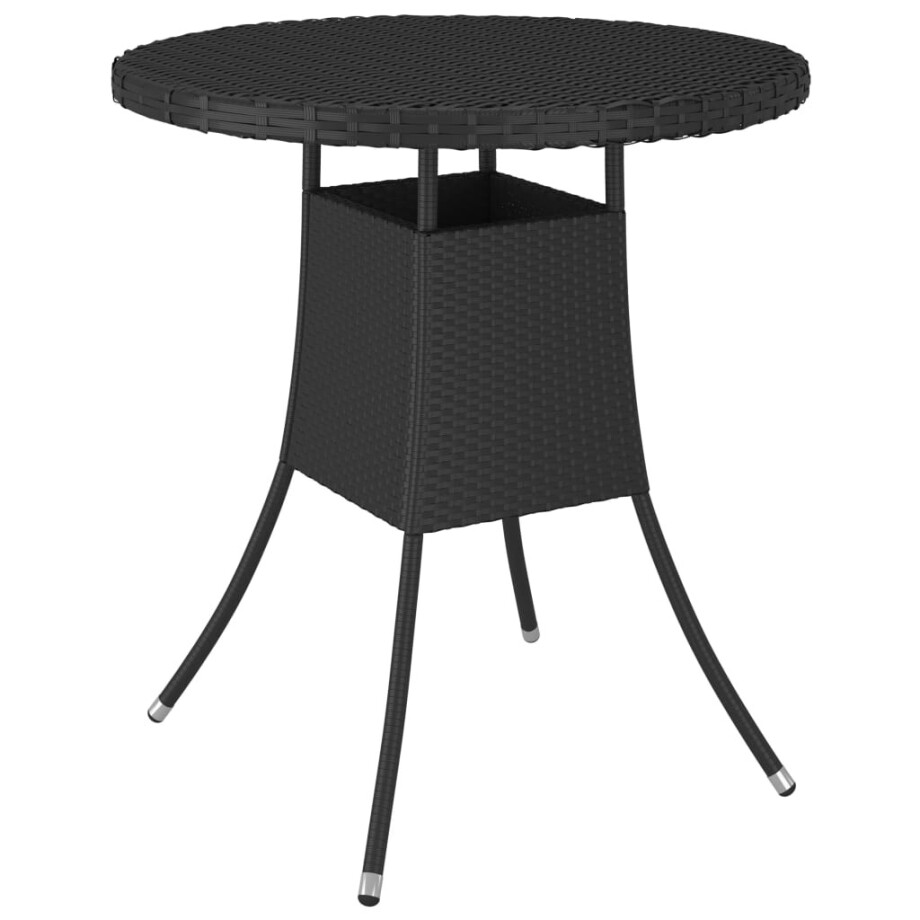 vidaXL Tuintafel 70x70x73 cm poly rattan zwart vidaXL Tuintafel 70x70x73 cm poly rattan zwart afbeelding 1