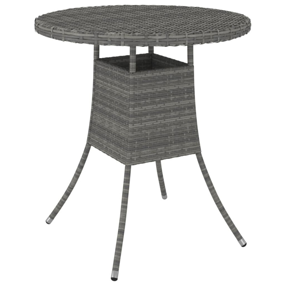 vidaXL Tuintafel 70x70x73 cm poly rattan grijs afbeelding 1
