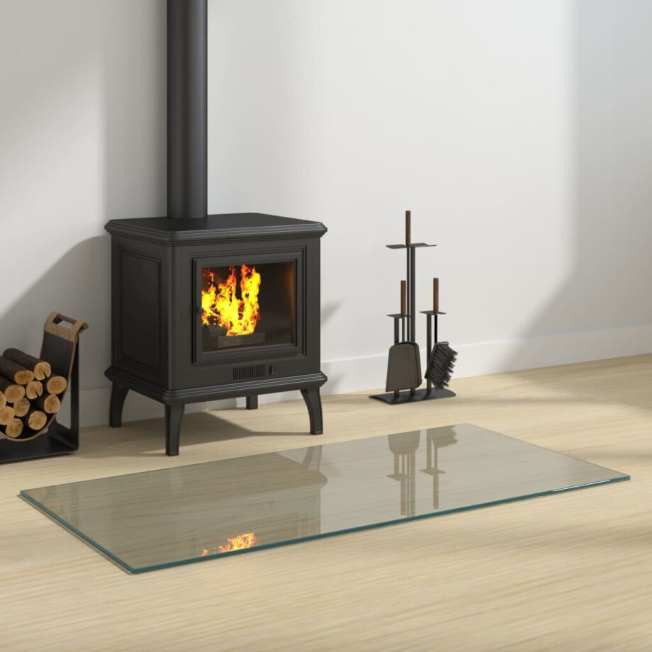 vidaXL Glasplaat openhaard rechthoekig 100x50 cm afbeelding 