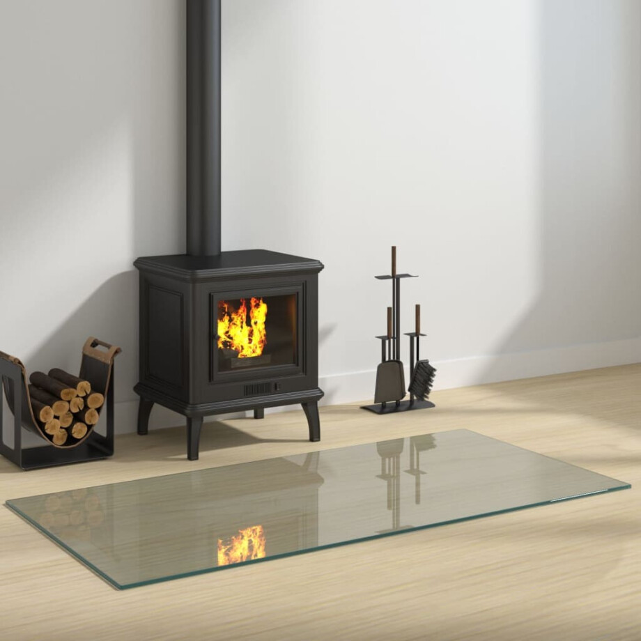 vidaXL Glasplaat openhaard rechthoekig 120x60 cm afbeelding 