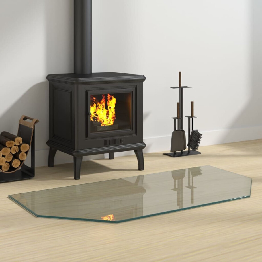 vidaXL Glasplaat openhaard zeshoekig 100x50 cm afbeelding 