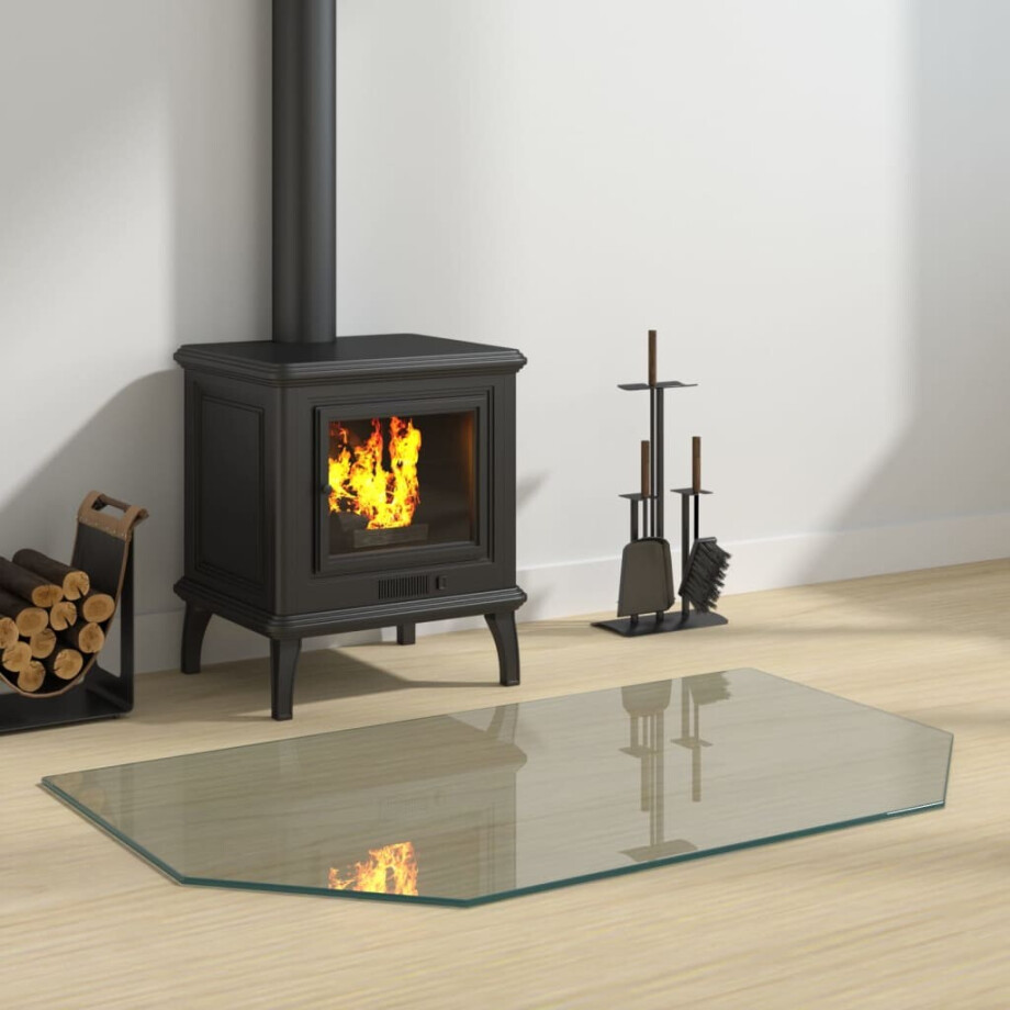 vidaXL Glasplaat openhaard zeshoekig 100x60 cm afbeelding 