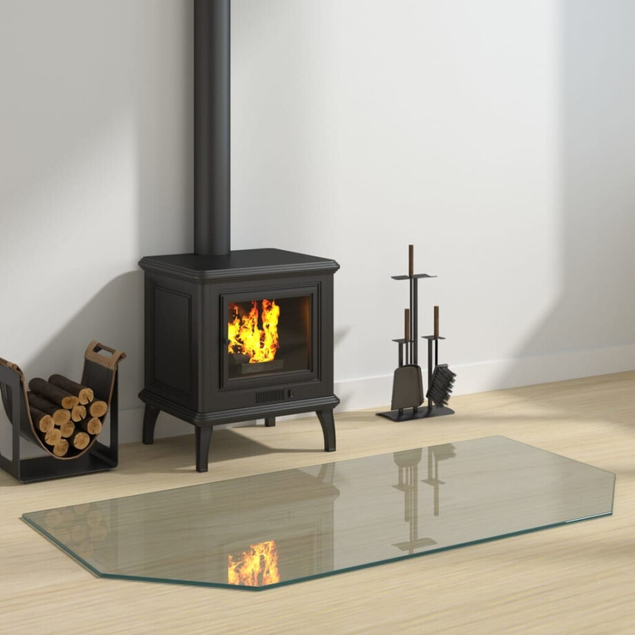 vidaXL Glasplaat openhaard zeshoekig 120x60 cm afbeelding 