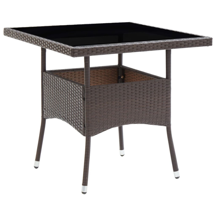 vidaXL Tuintafel poly rattan bruin afbeelding 1