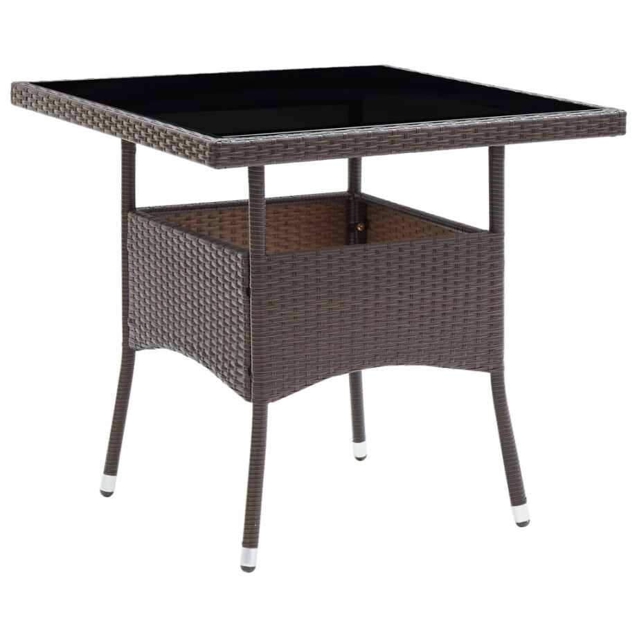 vidaXL Tuintafel poly rattan bruin vidaXL Tuintafel poly rattan bruin afbeelding 1