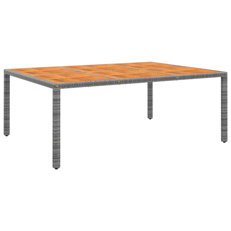 vidaXL Tuintafel 200x150x75 cm acaciahout en poly rattan grijs afbeelding 1