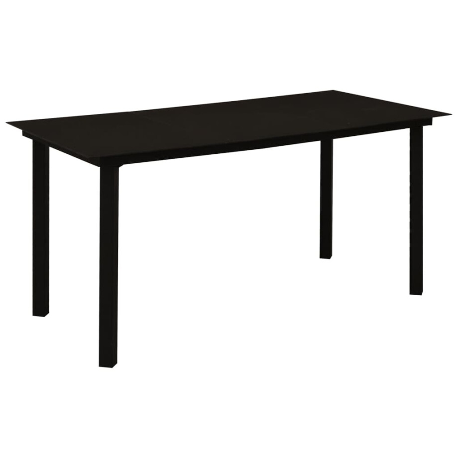 vidaXL Tuintafel 150x80x74 cm staal en glas zwart vidaXL Tuintafel 150x80x74 cm staal en glas zwart afbeelding 1