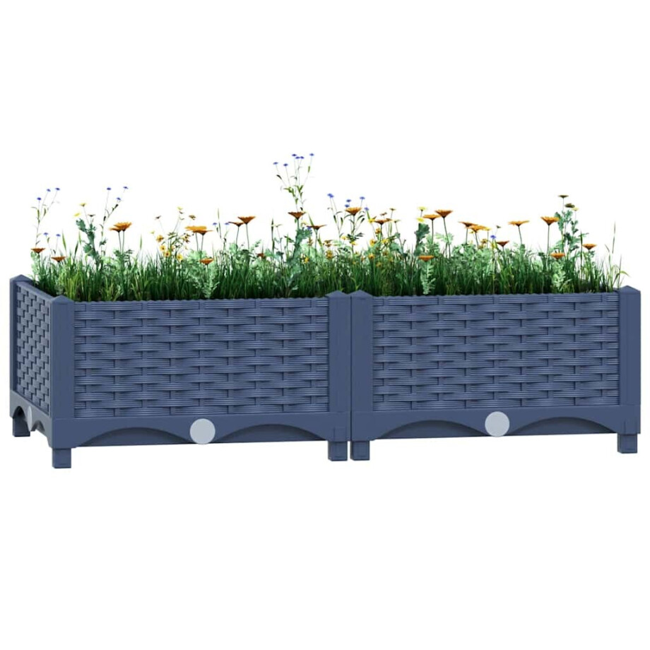 vidaXL Plantenbak verhoogd 80x40x23 cm polypropyleen afbeelding 1