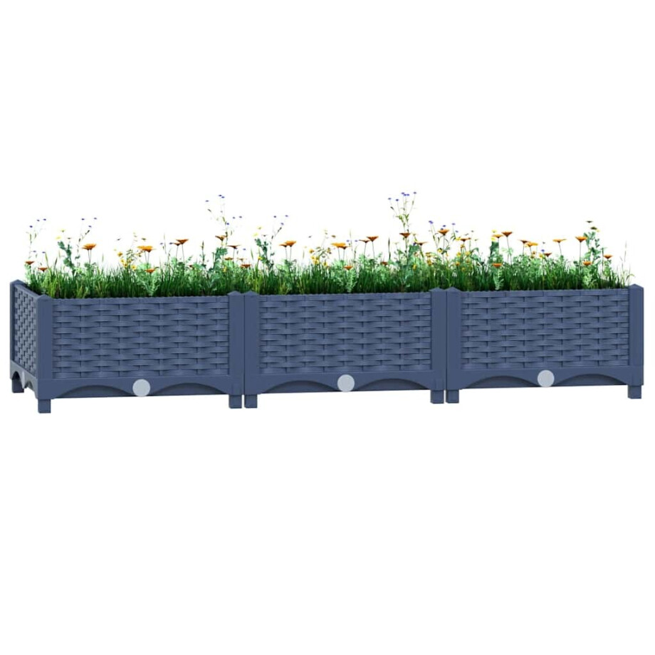 vidaXL Plantenbak verhoogd 120x40x23 cm polypropyleen afbeelding 1