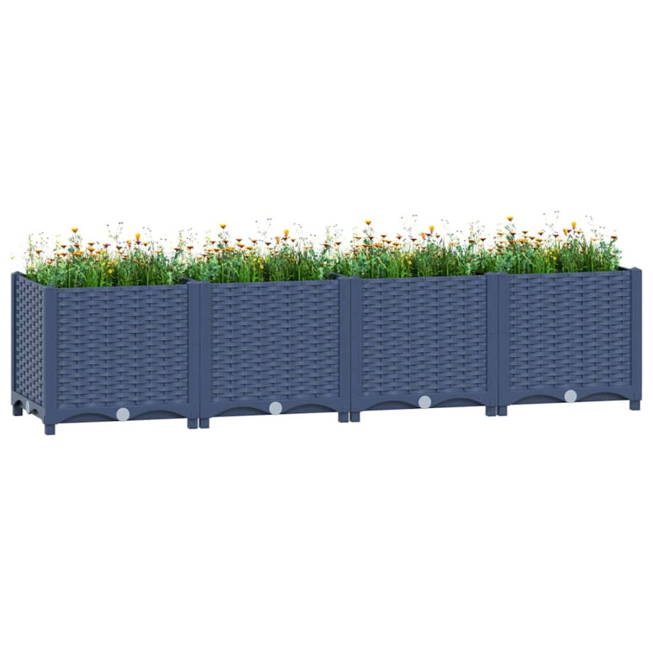 vidaXL Plantenbak verhoogd 160x40x38 cm polypropyleen vidaXL Plantenbak verhoogd 160x40x38 cm polypropyleen afbeelding 1