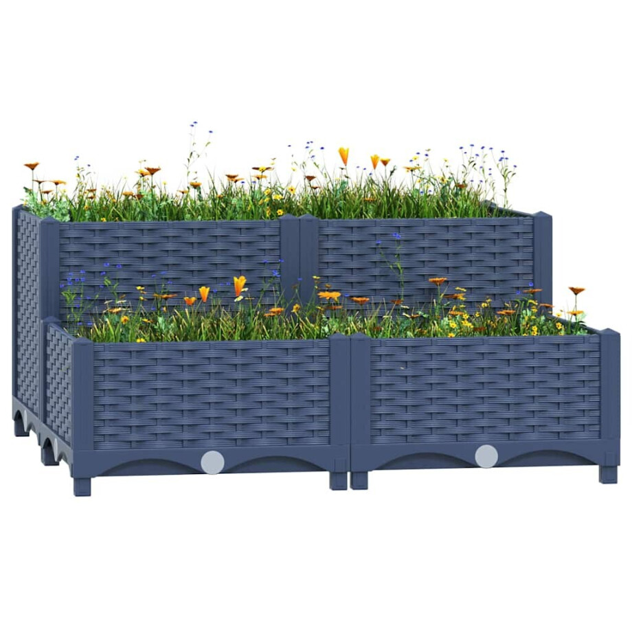vidaXL Plantenbak verhoogd 80x80x38 cm polypropyleen afbeelding 1