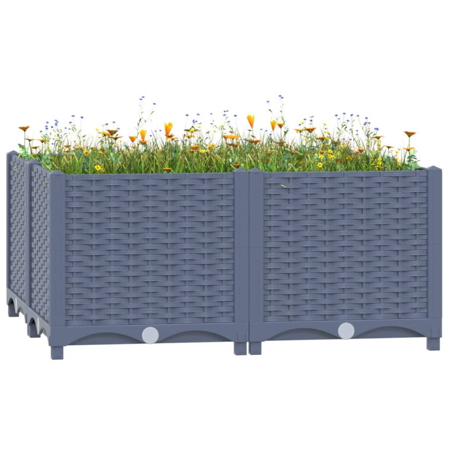 vidaXL Plantenbak verhoogd 80x80x38 cm polypropyleen afbeelding 1