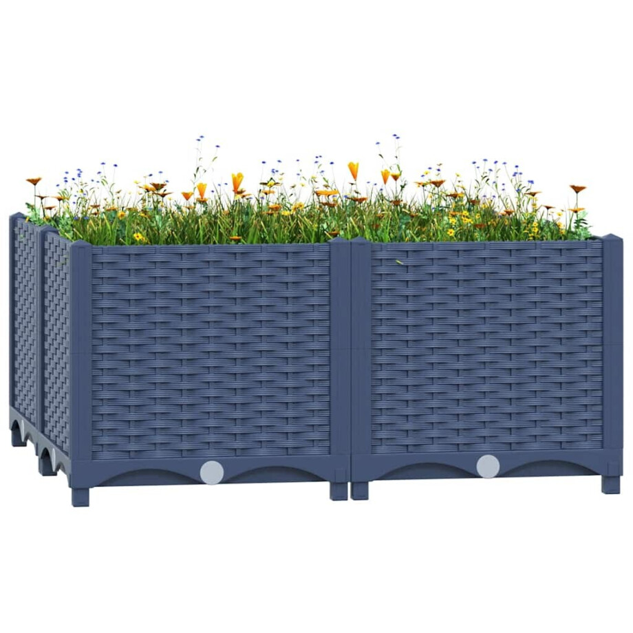 vidaXL Plantenbak verhoogd 80x80x38 cm polypropyleen afbeelding 1