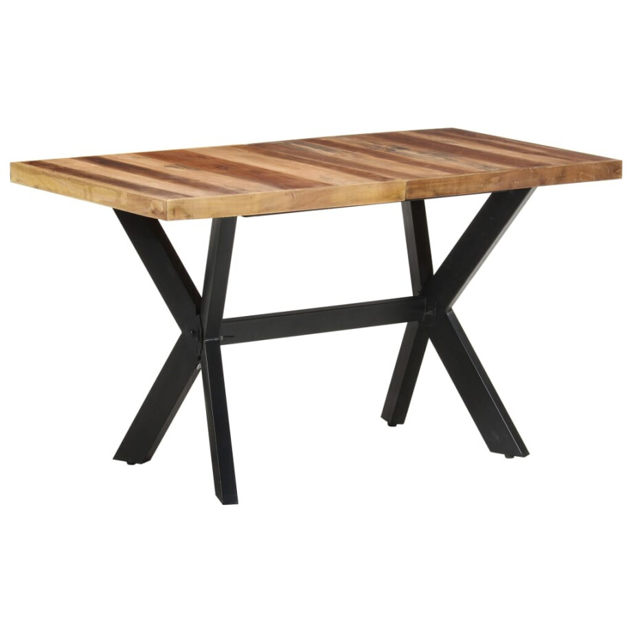 vidaXL Eettafel 140x70x75 cm massief hout met honingkleurige afwerking vidaXL Eettafel 140x70x75 cm massief hout met honingkleurige afwerking afbeelding 1