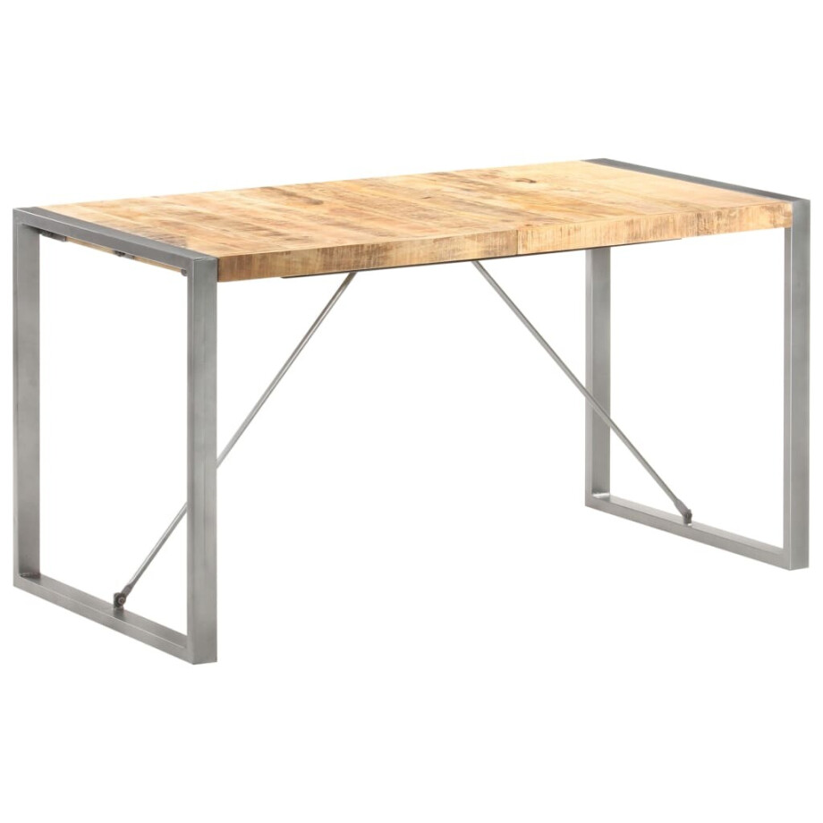 vidaXL Eettafel 140x70x75 cm massief ruw mangohout vidaXL Eettafel 140x70x75 cm massief ruw mangohout afbeelding 1