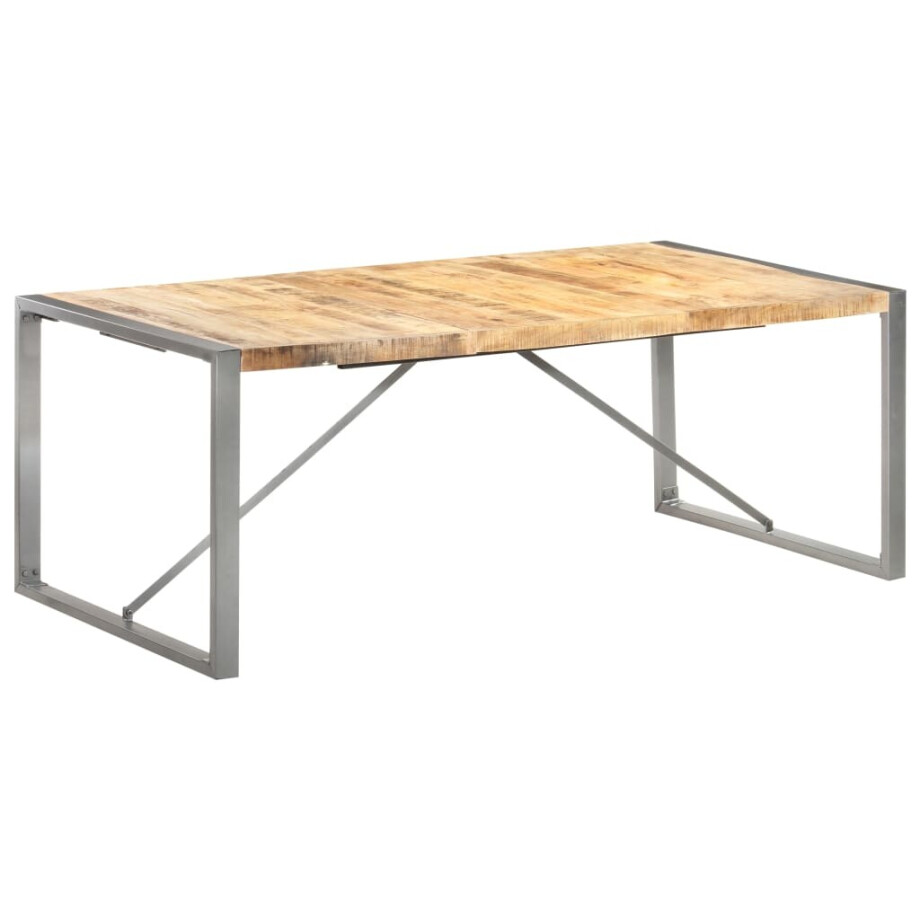 vidaXL Eettafel 200x100x75 cm massief ruw mangohout afbeelding 1