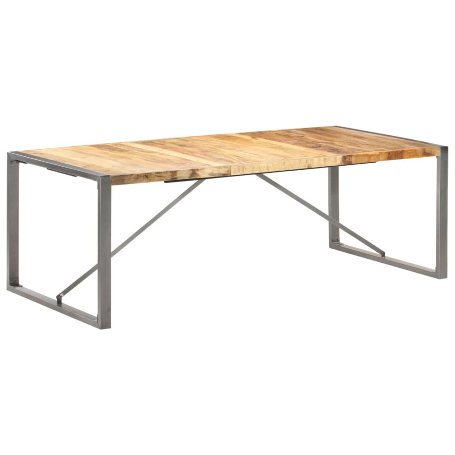 vidaXL Eettafel 220x100x75 cm massief ruw mangohout afbeelding 1