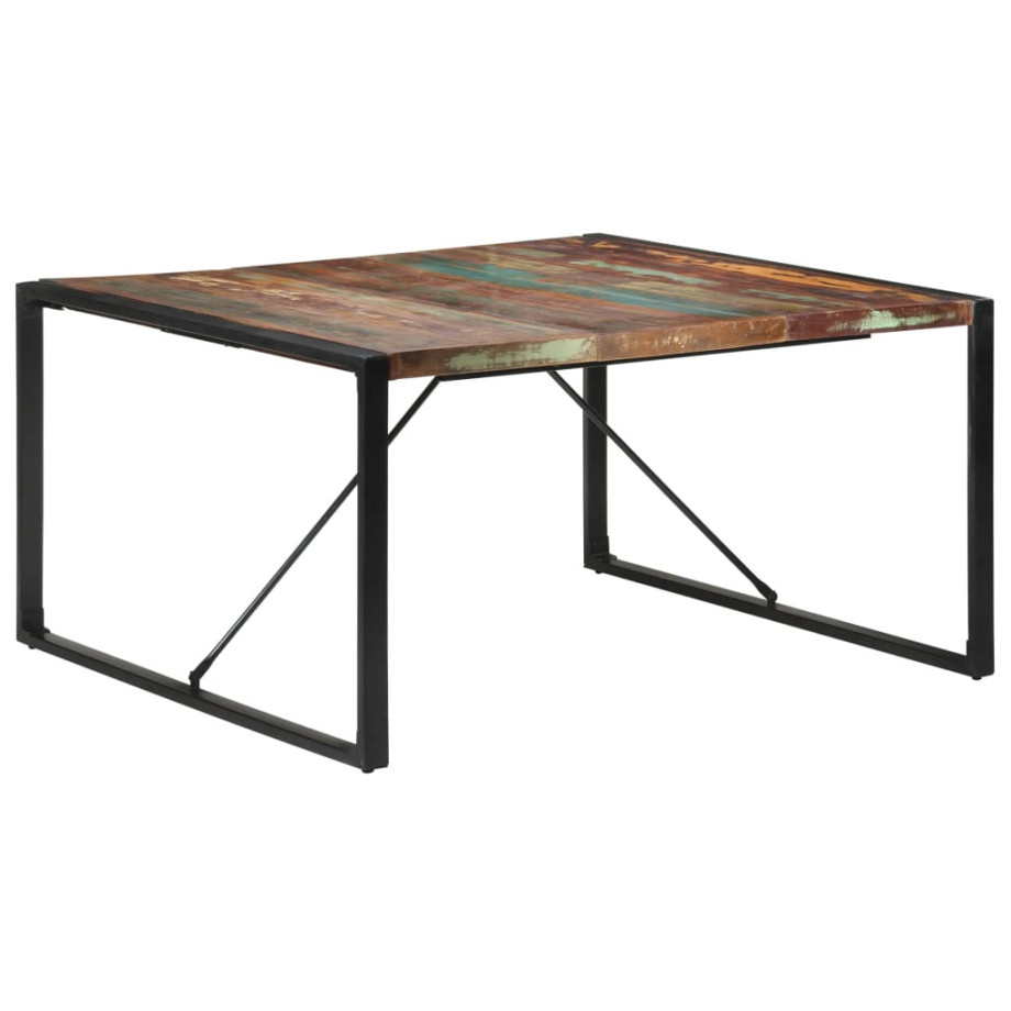 vidaXL Eettafel 140x140x75 cm massief gerecycled hout afbeelding 1