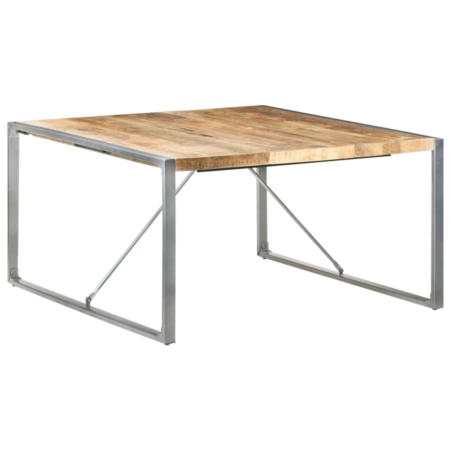 vidaXL Eettafel 140x140x75 cm ruw mangohout afbeelding 1