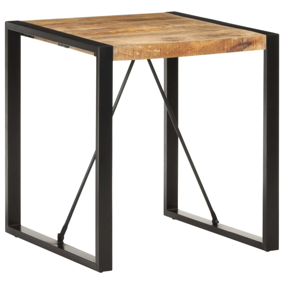 vidaXL Eettafel 70x70x75 cm massief ruw mangohout afbeelding 1
