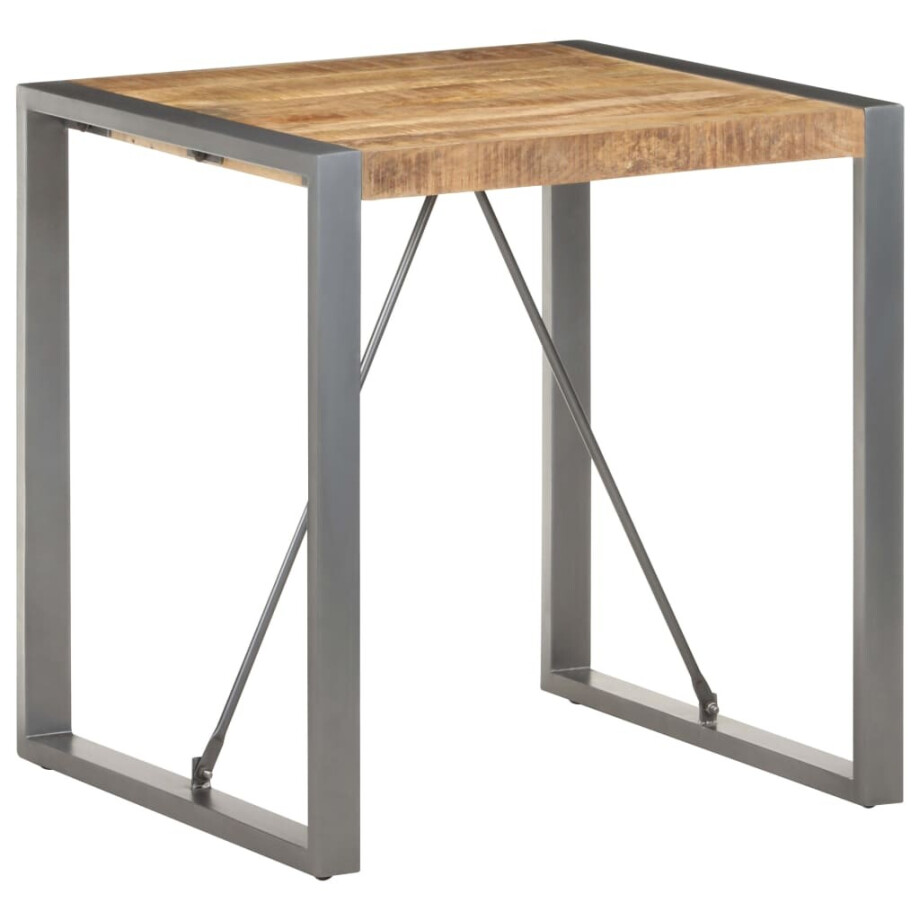 vidaXL Eettafel 70x70x75 cm massief ruw mangohout afbeelding 1