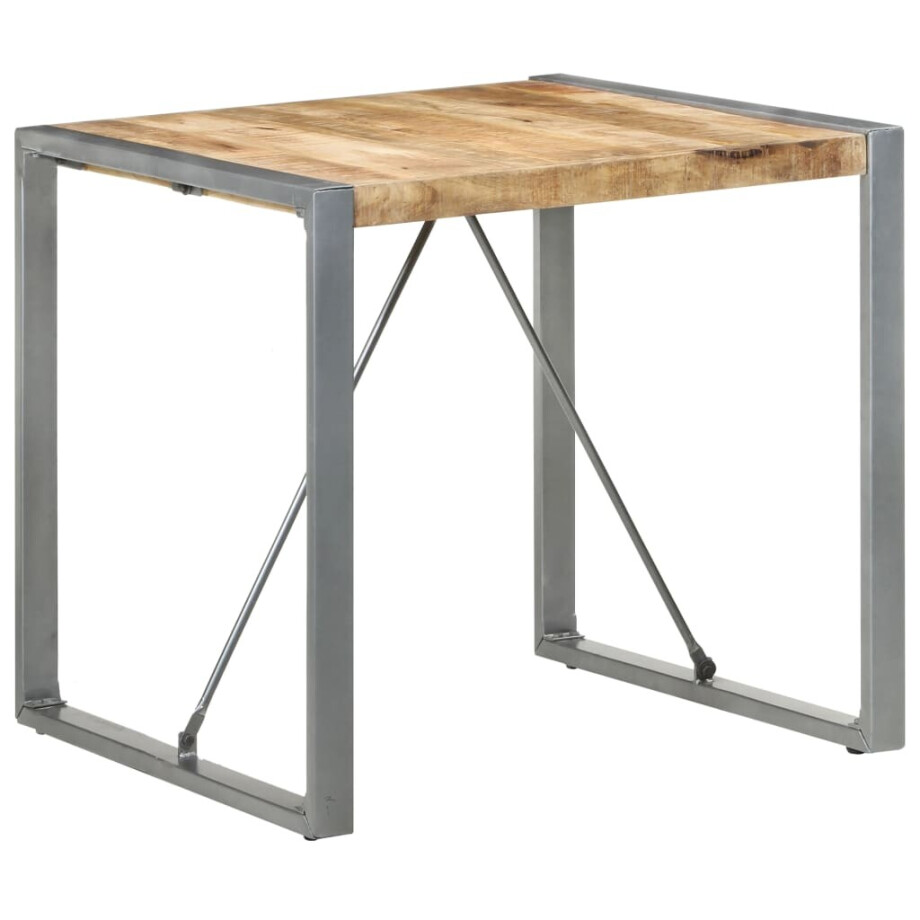 vidaXL Eettafel 80x80x75 cm ruw mangohout afbeelding 1
