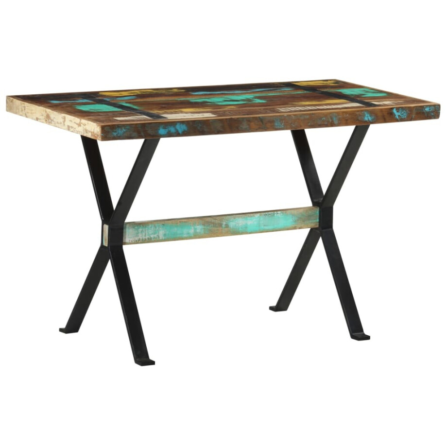 vidaXL Eettafel 120x60x76 cm massief gerecycled hout vidaXL Eettafel 120x60x76 cm massief gerecycled hout afbeelding 1