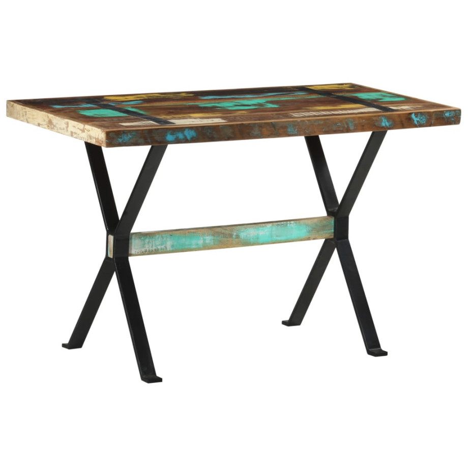 vidaXL Eettafel 120x60x76 cm massief gerecycled hout afbeelding 1