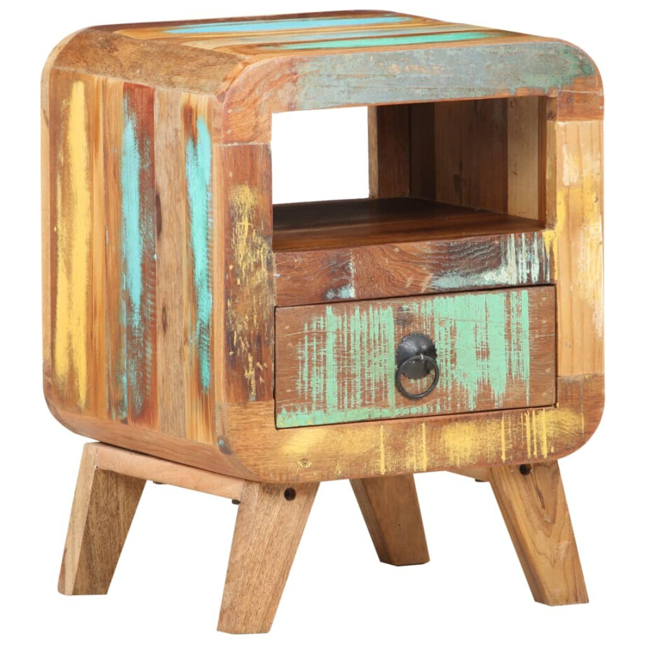 vidaXL Nachtkastje 30x30x41 cm massief gerecycled hout afbeelding 1