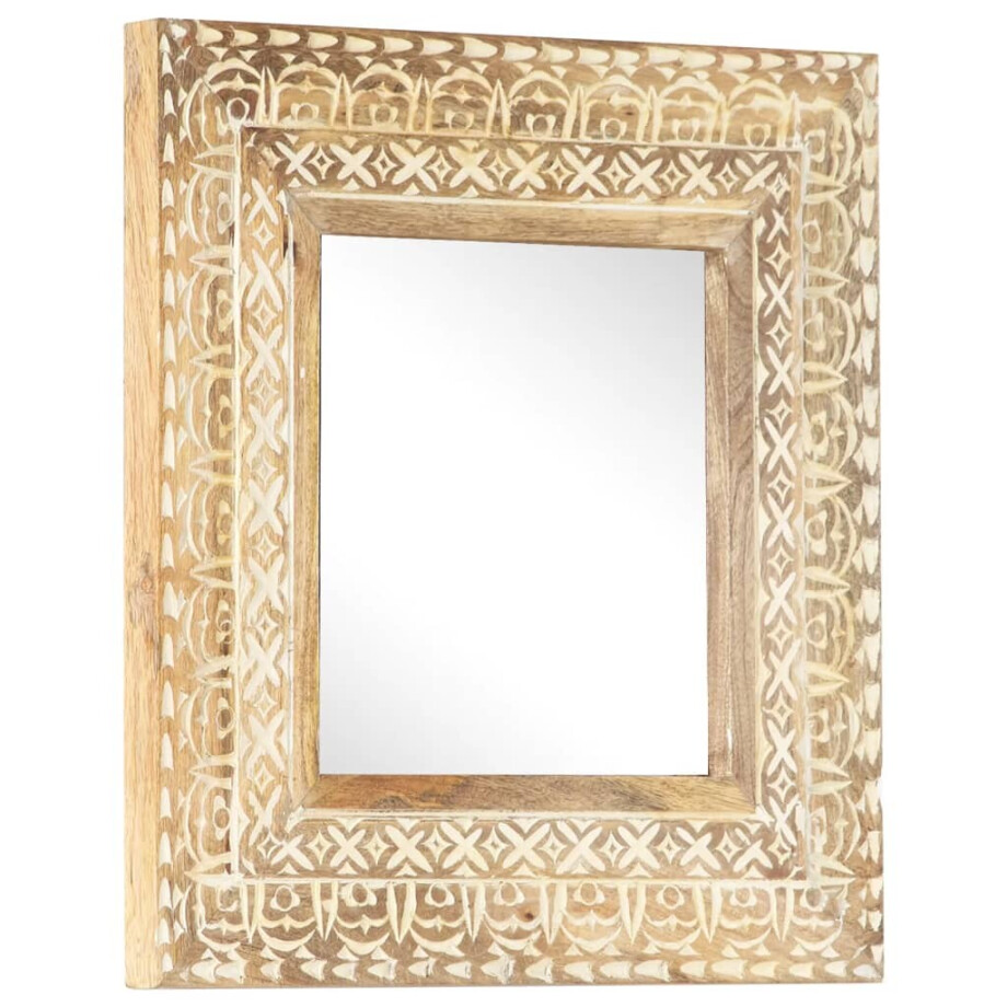 vidaXL Spiegel handgesneden 50x50x2,6 cm massief mangohout vidaXL Spiegel handgesneden 50x50x2,6 cm massief mangohout afbeelding 1