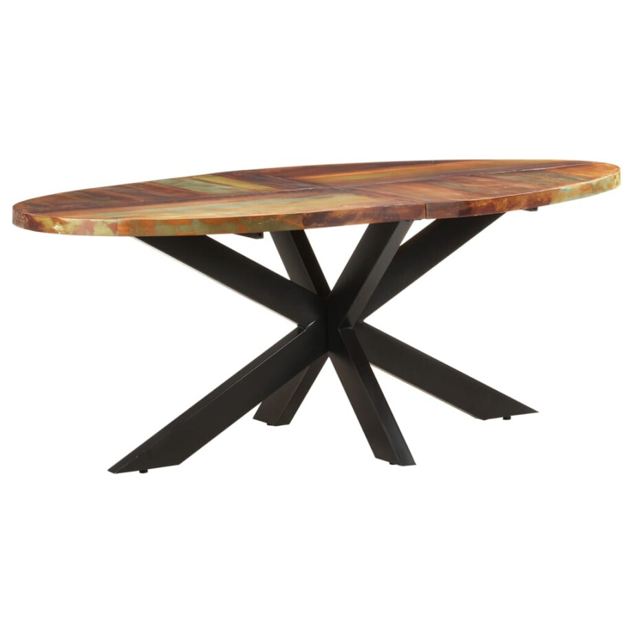vidaXL Eettafel ovaal 200x100x75 cm massief gerecycled hout vidaXL Eettafel ovaal 200x100x75 cm massief gerecycled hout afbeelding 1