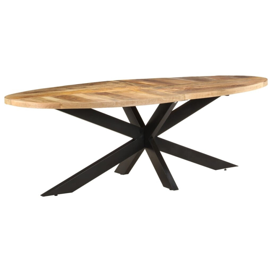 vidaXL Eettafel 240x100x75 cm ruw mangohout vidaXL Eettafel 240x100x75 cm ruw mangohout afbeelding 1