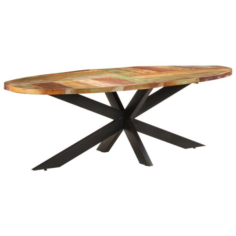 vidaXL Eettafel 240x100x75 cm massief gerecycled hout vidaXL Eettafel 240x100x75 cm massief gerecycled hout afbeelding 1