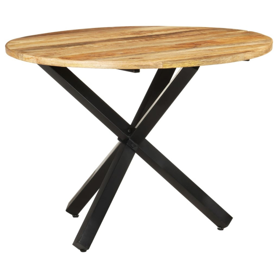 vidaXL Eettafel rond 100x100x75 cm ruw mangohout afbeelding 1