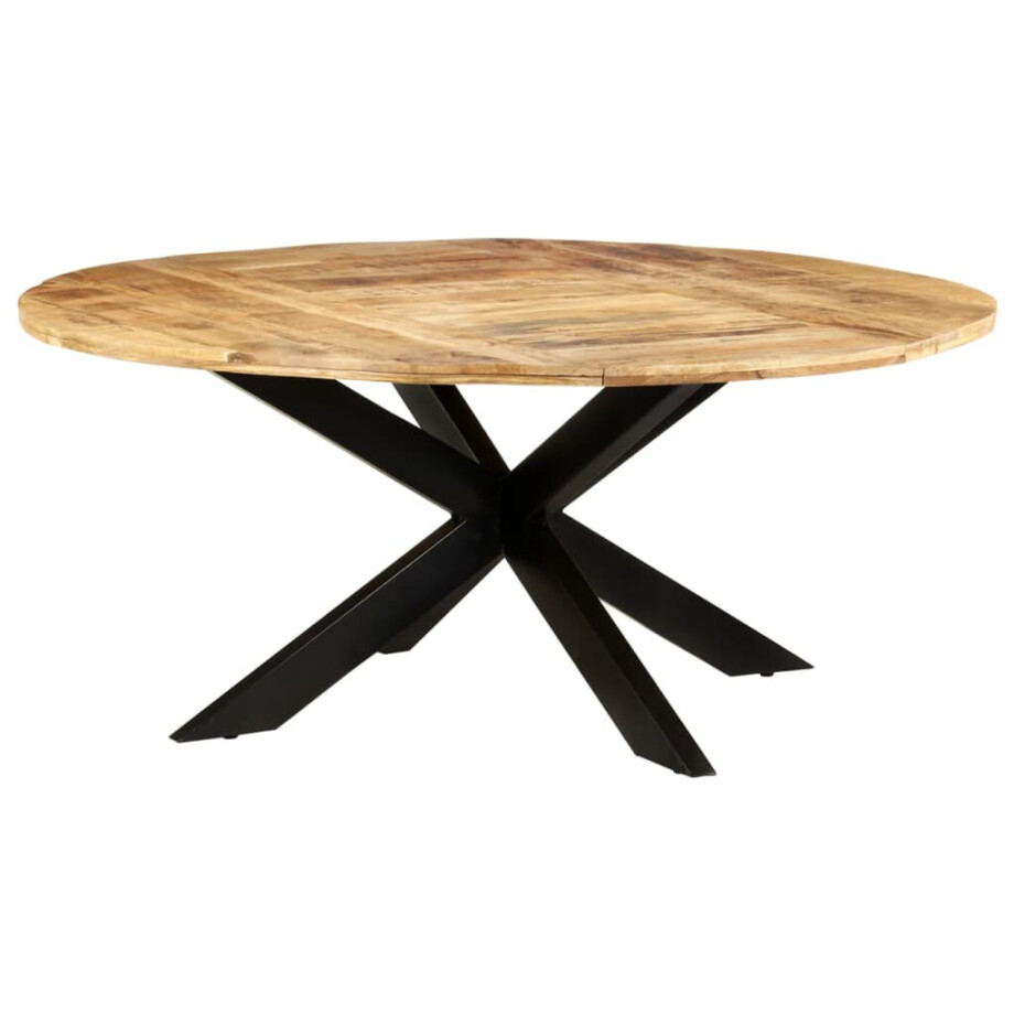 vidaXL Eettafel rond 175x75 cm ruw mangohout vidaXL Eettafel rond 175x75 cm ruw mangohout afbeelding 1