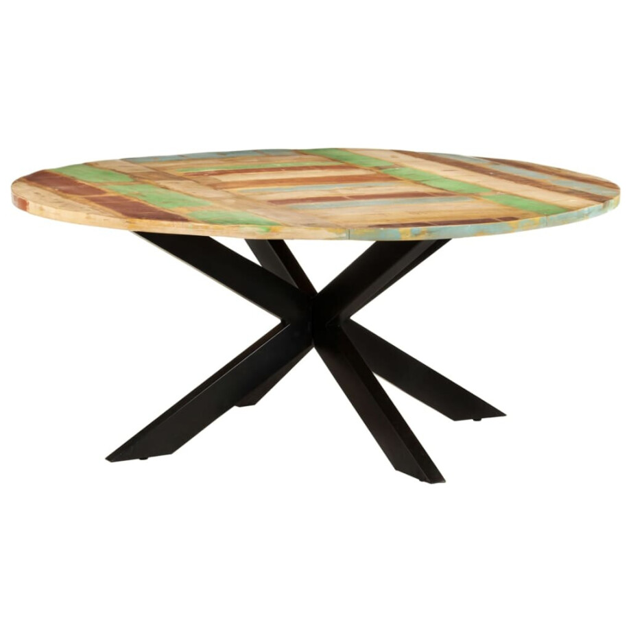vidaXL Eettafel rond 175x75 cm massief gerecycled hout vidaXL Eettafel rond 175x75 cm massief gerecycled hout afbeelding 1