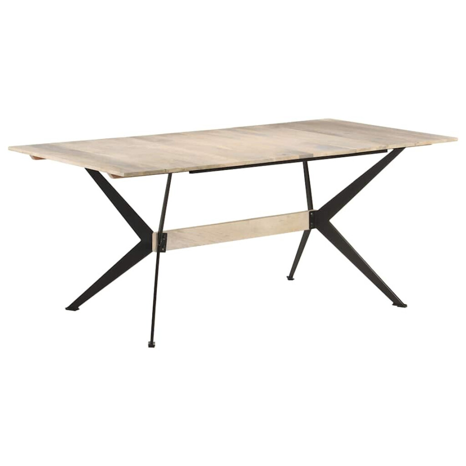 vidaXL Eettafel 180x90x76 cm massief mangohout afbeelding 1