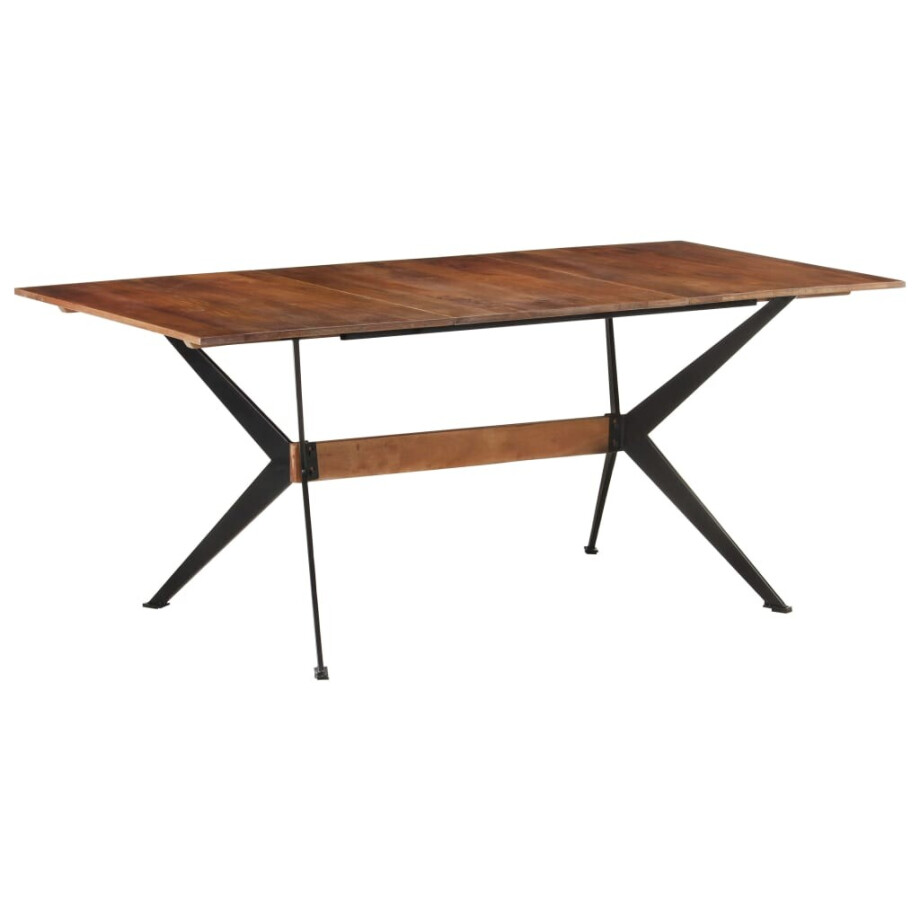 vidaXL Eettafel 180x90x76 cm massief mangohout afbeelding 1