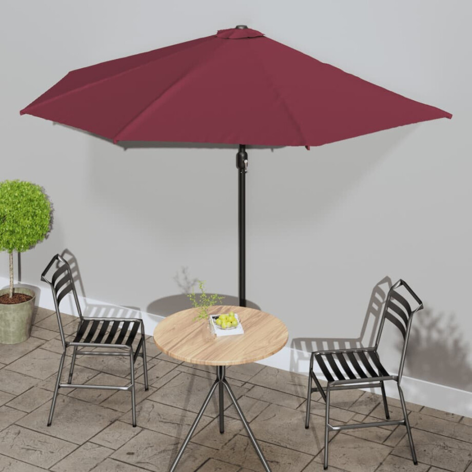 vidaXL Balkonparasol half aluminium paal 300x155x223 cm bordeauxrood vidaXL Balkonparasol half aluminium paal 300x155x223 cm bordeauxrood afbeelding 1