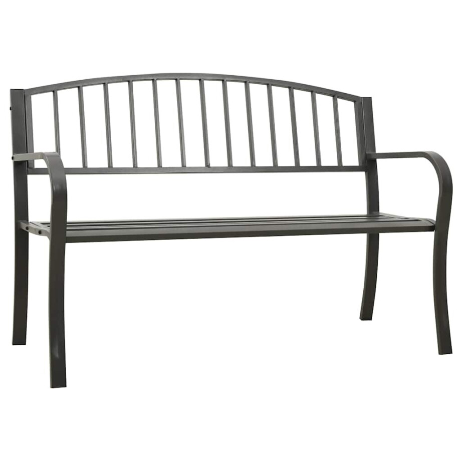 vidaXL Tuinbank 125 cm staal grijs afbeelding 1