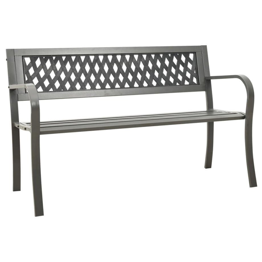 vidaXL Tuinbank 125 cm staal grijs vidaXL Tuinbank 125 cm staal grijs afbeelding 1